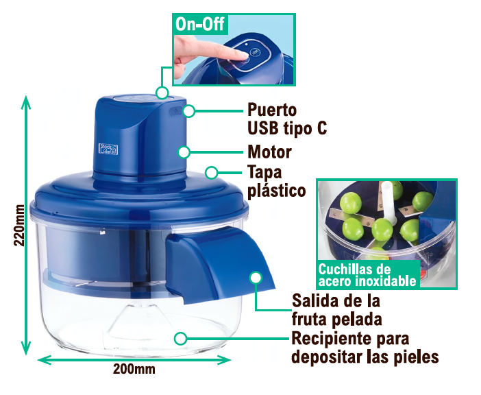 Máquina peladora de frutas + Regalo Colador fregadero multiusos