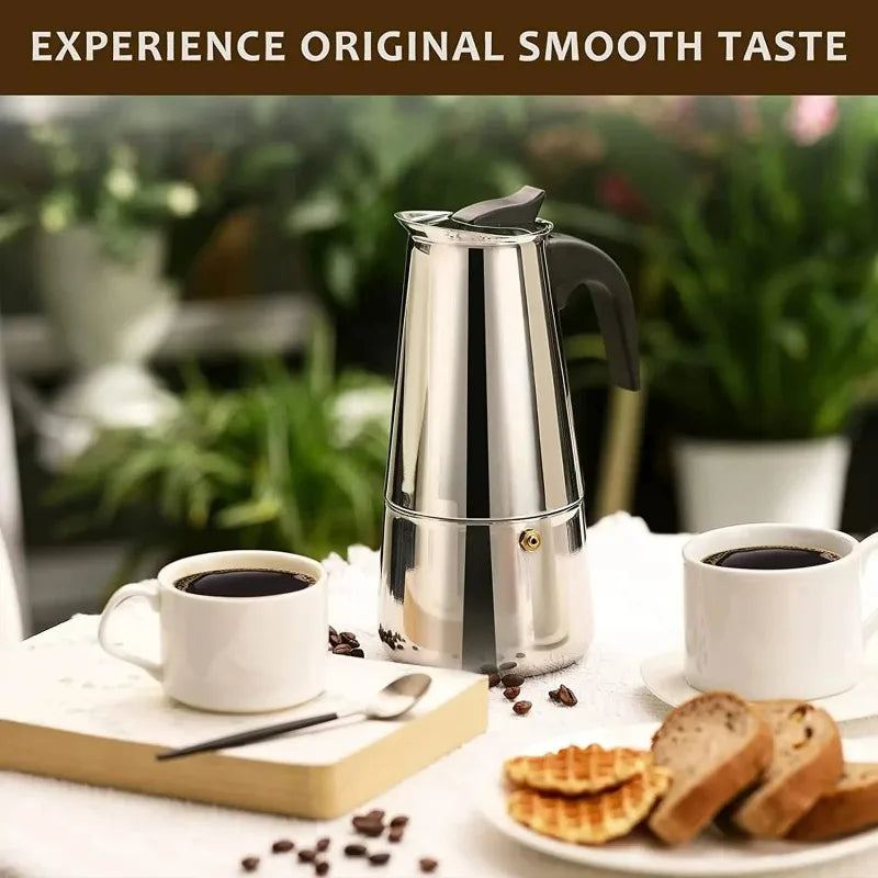 Cafetera Italiana De Acero Inoxidable 9 Tazas