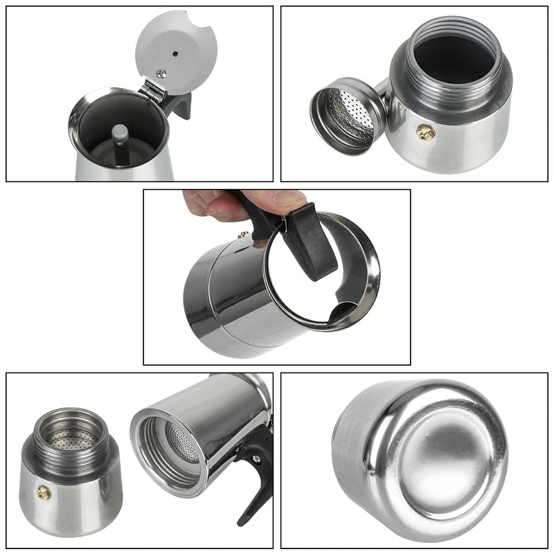 Cafetera Italiana De Acero Inoxidable 9 Tazas