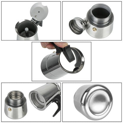 Cafetera Italiana De Acero Inoxidable 9 Tazas