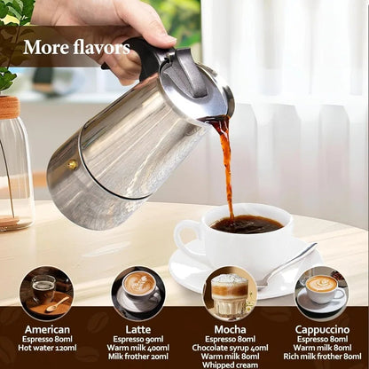 Cafetera Italiana De Acero Inoxidable 9 Tazas