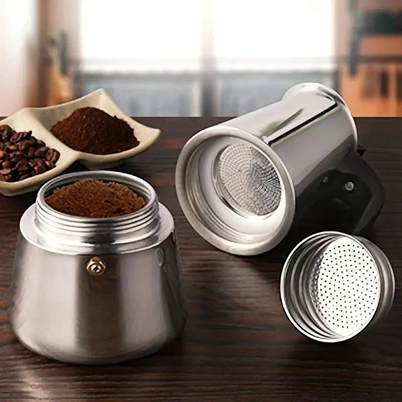 Cafetera Italiana De Acero Inoxidable 9 Tazas