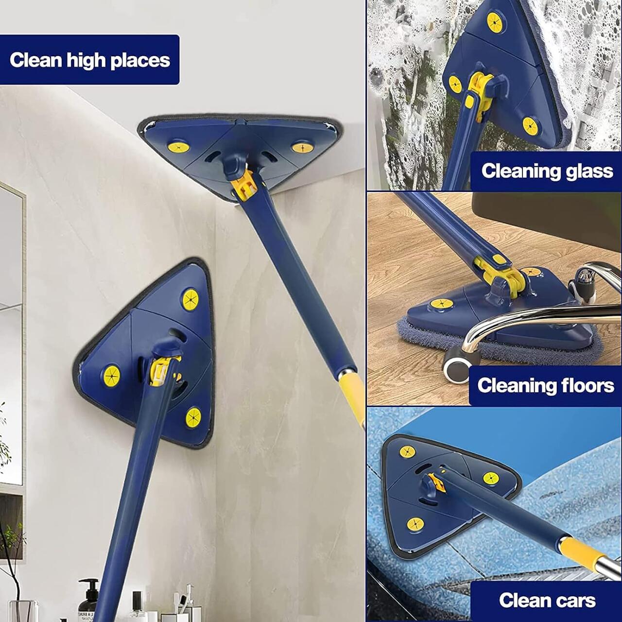 Mopa Fregona Triangular De Limpieza Ajustable Giratoria de 360°